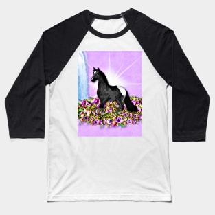 Horse and Flowers Baseball T-Shirt